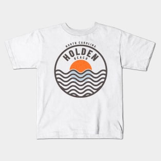 Holden Beach, NC Summertime Vacationing Sunrise Waves Kids T-Shirt